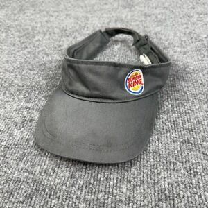 Burger King‎ Hat Visor Adjustable One Size Gray Twill Embroidered Logo Mens VTG